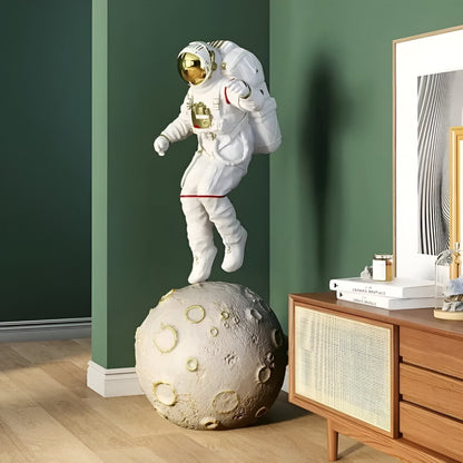 Large White Space Astronaut Moon Explorer Sculpture - 130cm