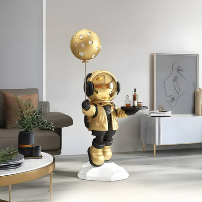 Medium Celestial Gold Astronaut Butler Balloon Sculpture - 80cm