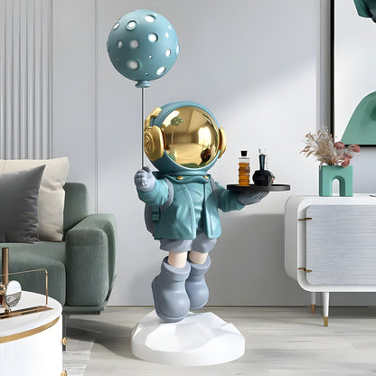 Medium Galactic Blue Astronaut Butler Balloon Sculpture - 110cm