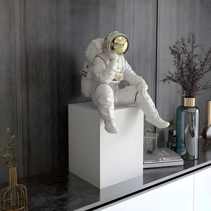 Small Nova White Astronaut Thinker Sculpture - 65cm